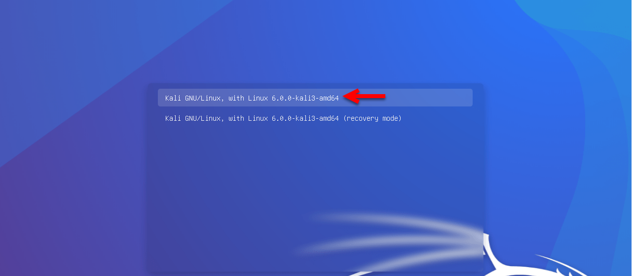Select Kali GNU/Linux