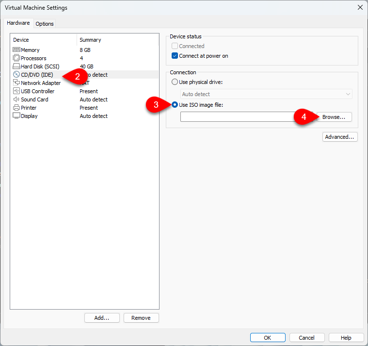 Insert Linux Mint ISO file