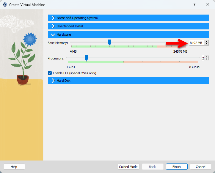 Increase the memory and processor