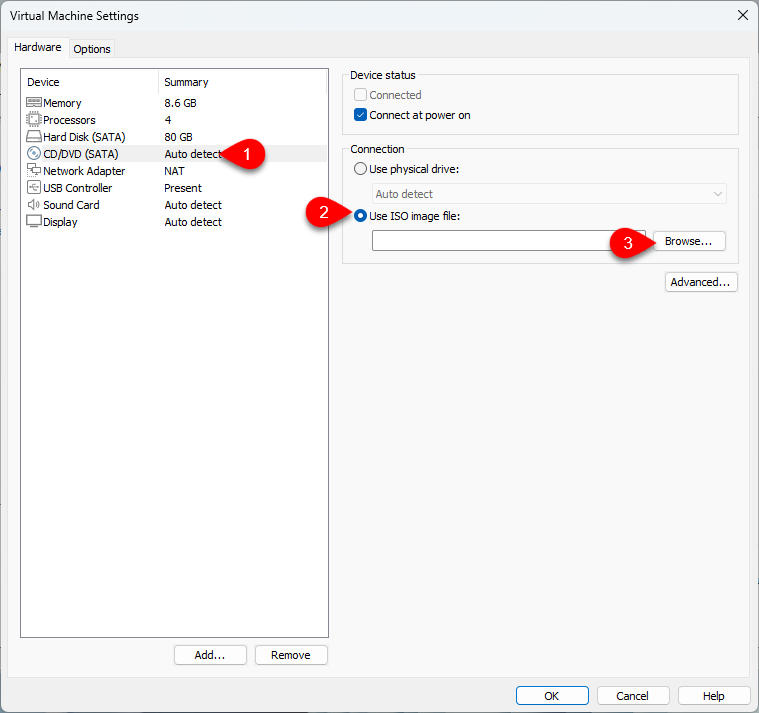 Insert macOS Ventura ISO file