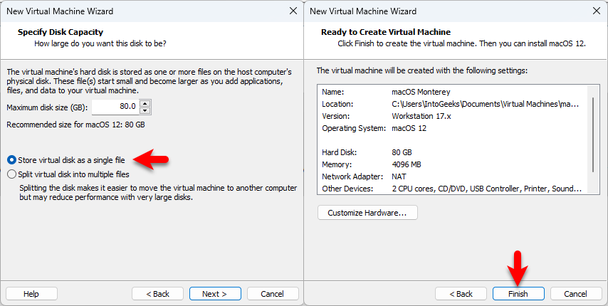 Select the maximum disk size