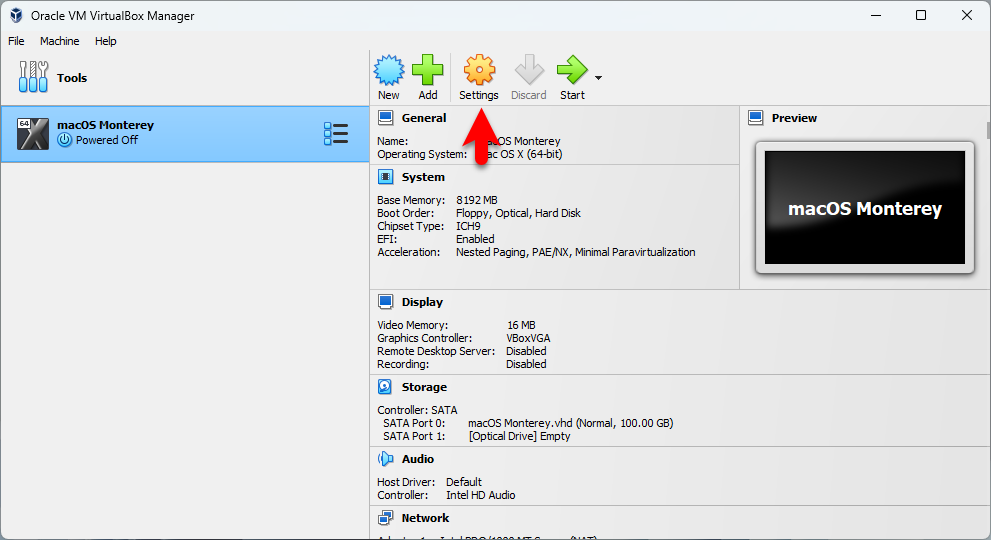 Edit virtual machine settings