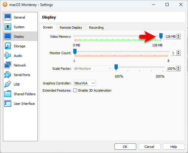 Increase the video memory