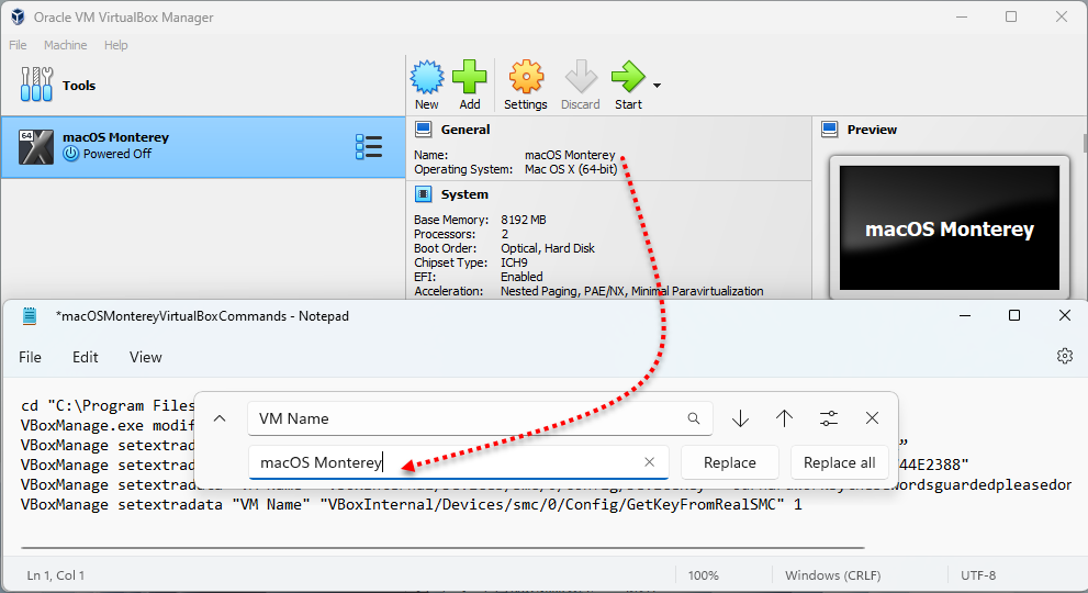 Replace the VM Name with the name of virtual machine