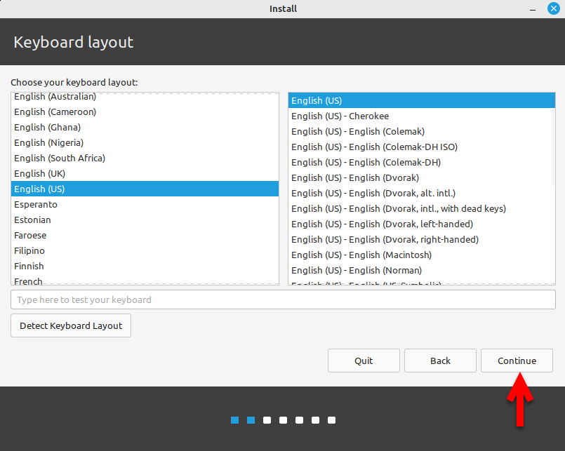 Keyboard layout