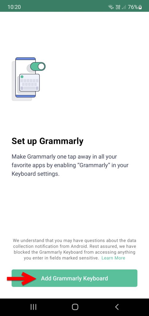 Add Grammarly Keyboard