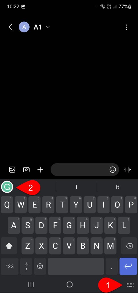 Select Grammarly keyboard