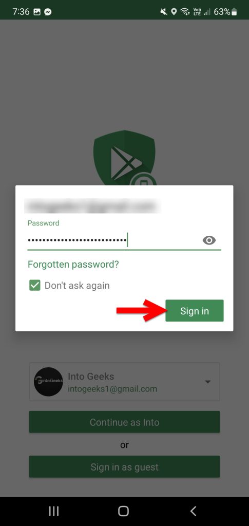 Enter your password