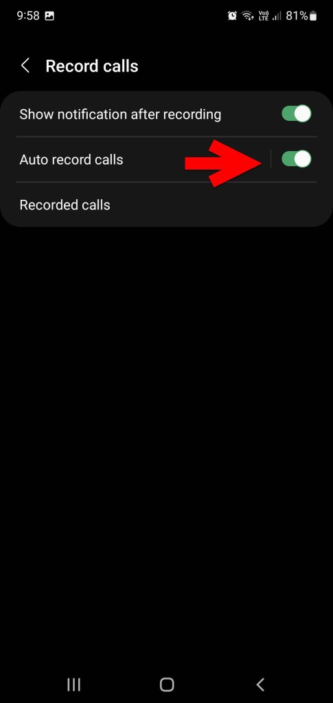 Enable auto record calls