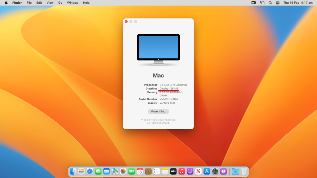 macOS Ventura full-screen