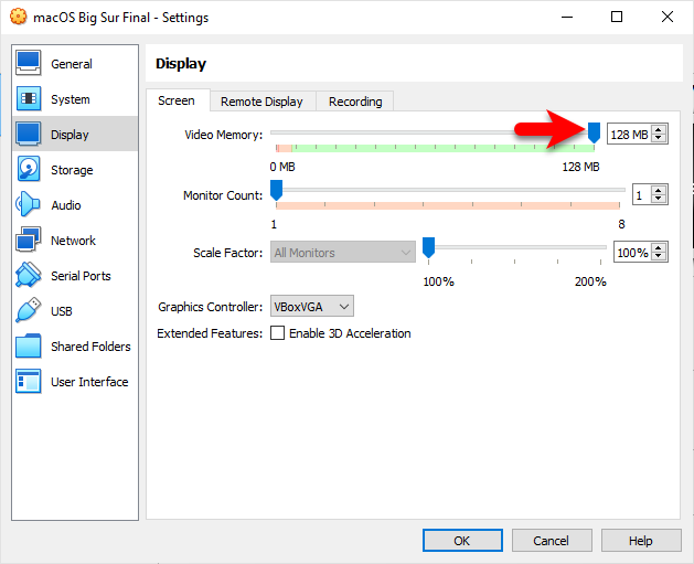 Increase the video memory