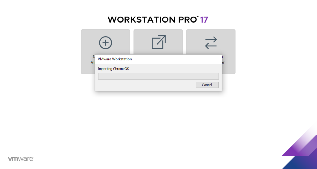 Importing VMware image