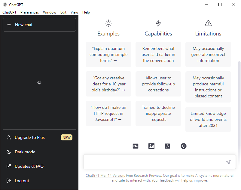 ChatGPT on Windows PC