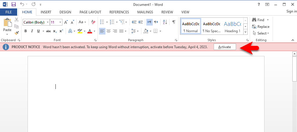 Activate Microsoft Office 2013