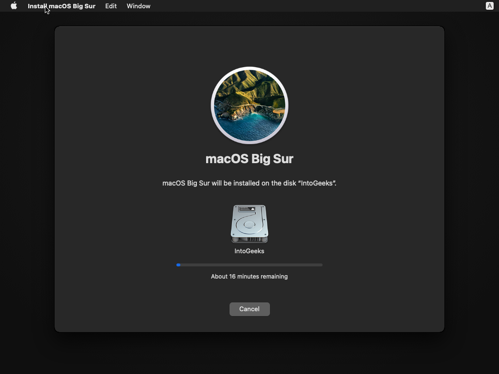 Installing macOS Big Sur
