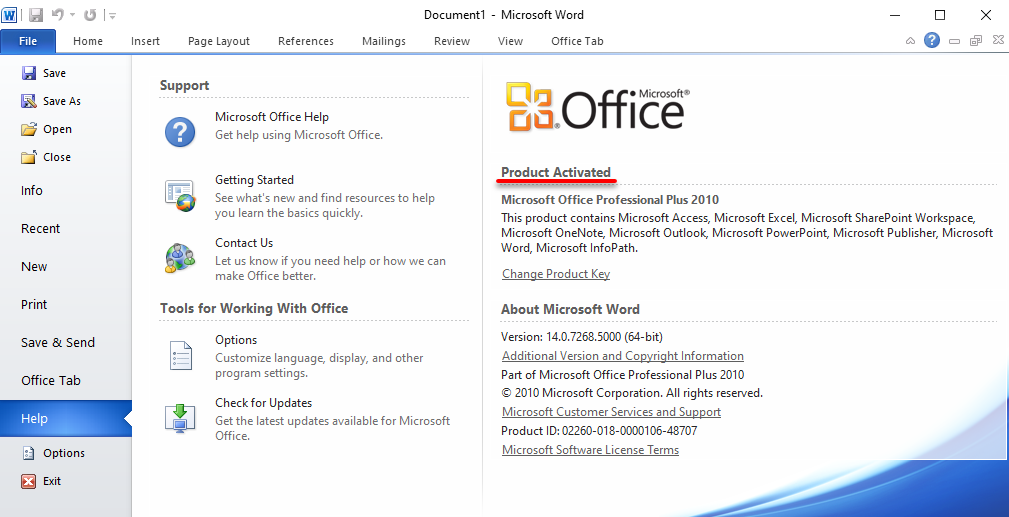 Microsoft Office Activated