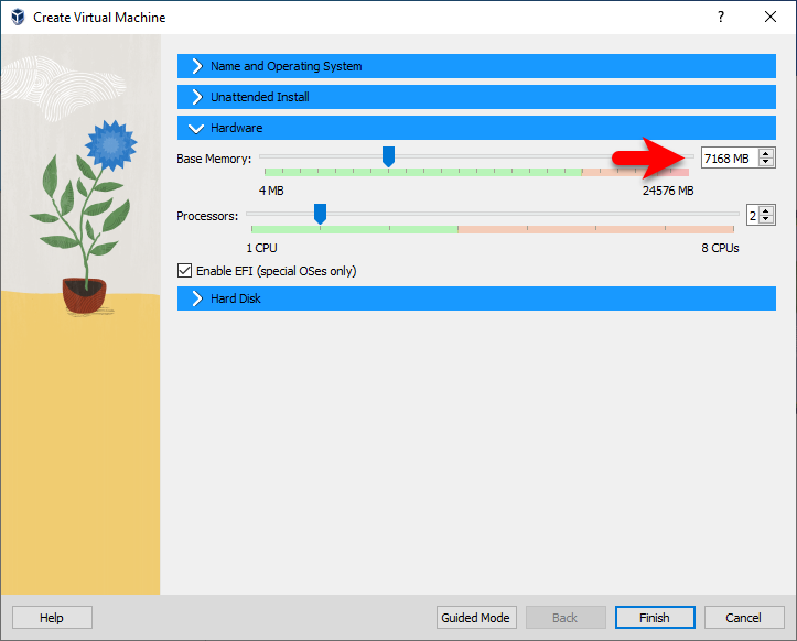 Increase the memory and processor