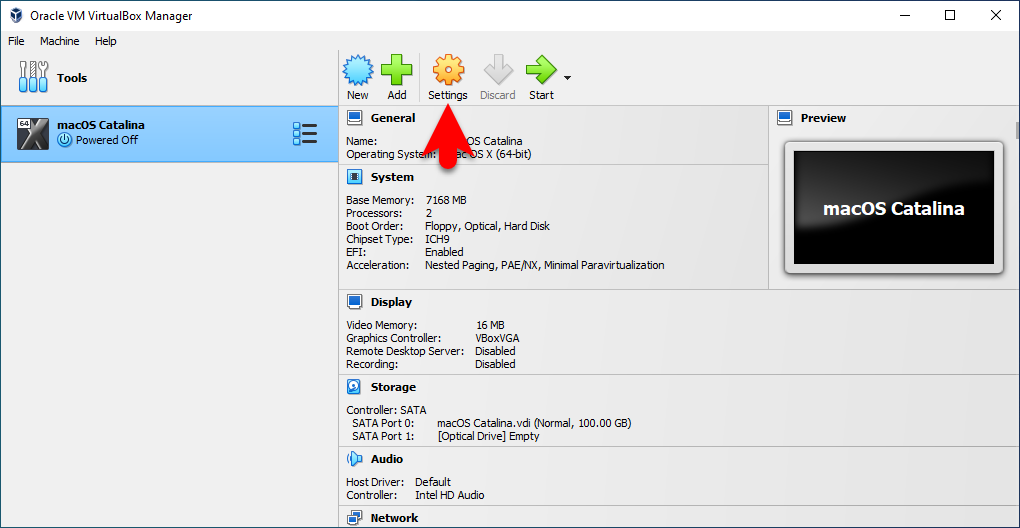 Edit virtual machine settings