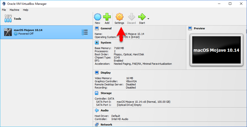 Edit virtual machine settings