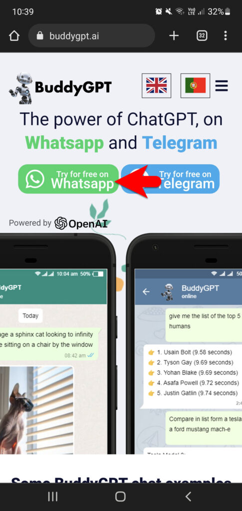 Try for free on WhatsApp