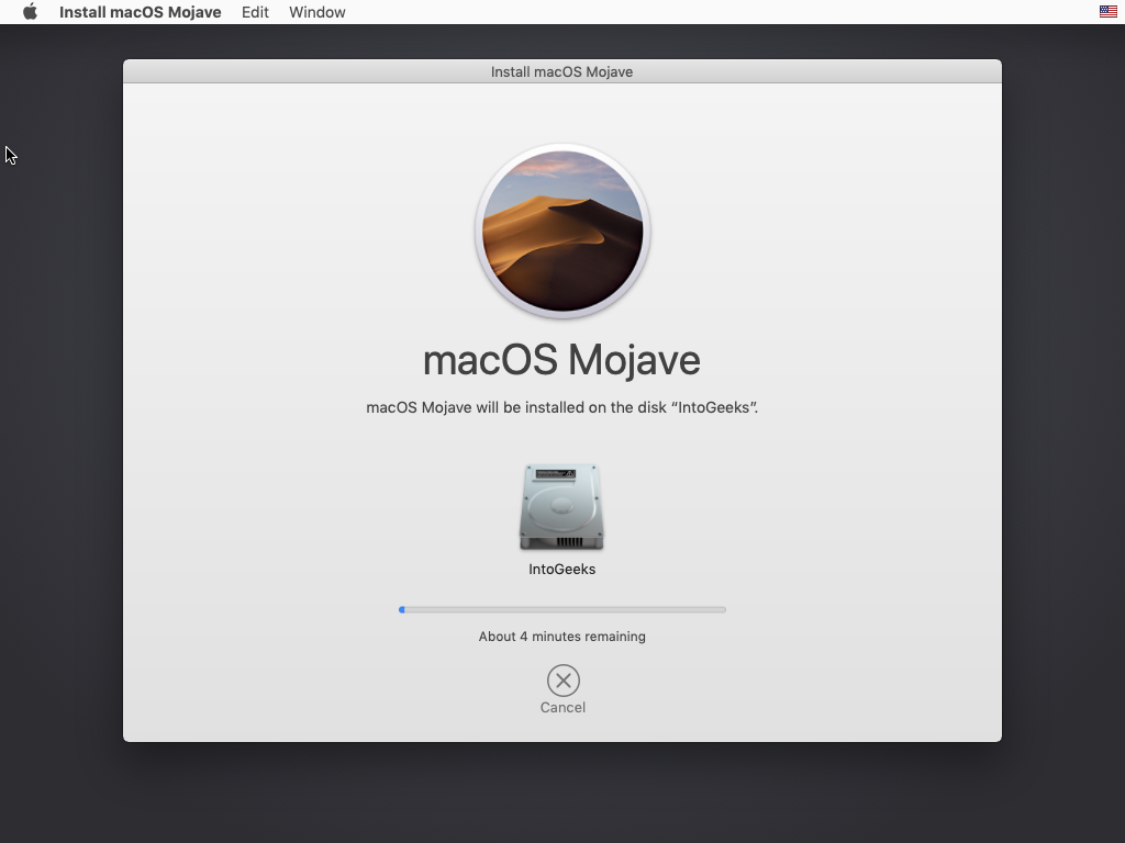 Install macOS Mojave