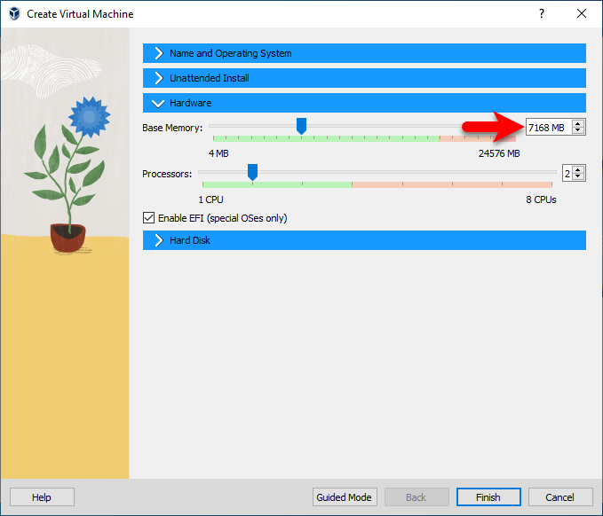 Increase base memory and processor