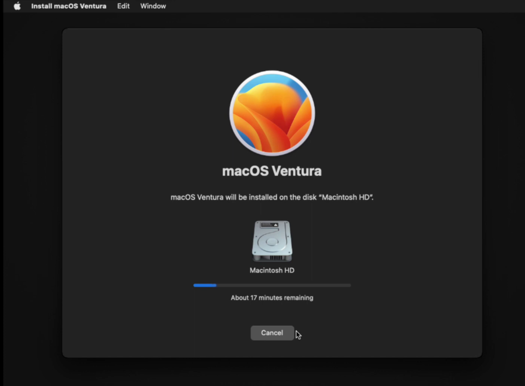 Installing macOS Ventura